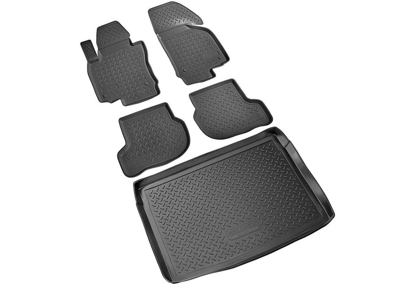 RECAMBO Kofferraumwanne für VW Golf 5 Schrägheck, 1K1, 2003-2008, mit Notrad, für Vw GOLF 1K1, 100% passgenaue Antirutschmatte, Kofferraum Schutzmatte, Gummimatte