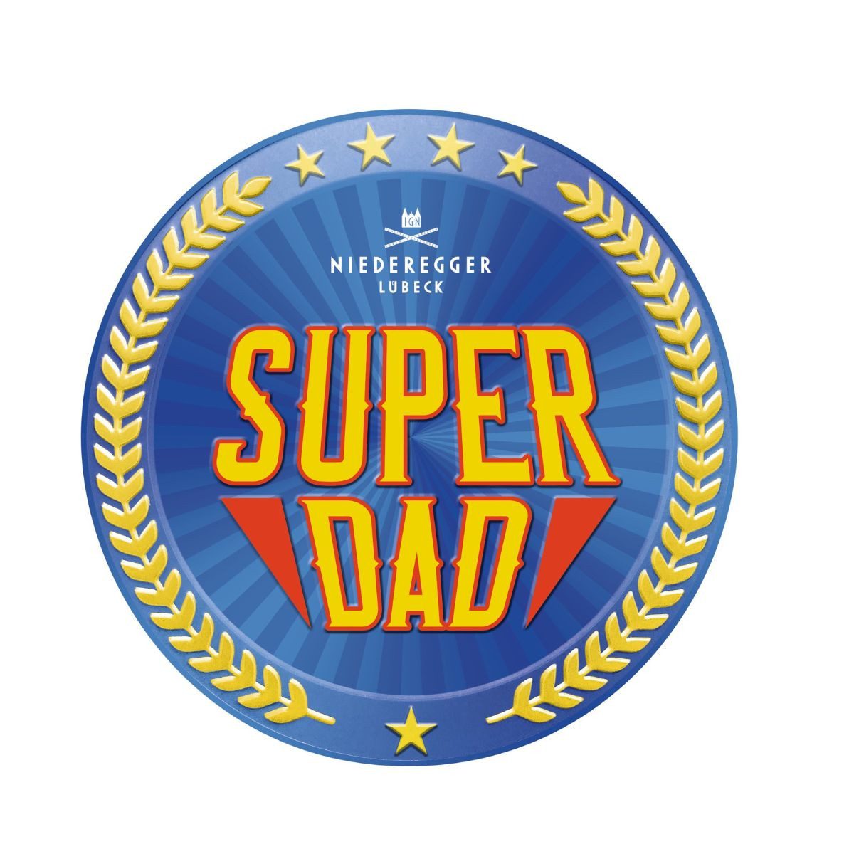 Niederegger Süßigkeit Marzipantaler "Super Dad" in Geschenkdose, 185g, Niederegger, 185 g