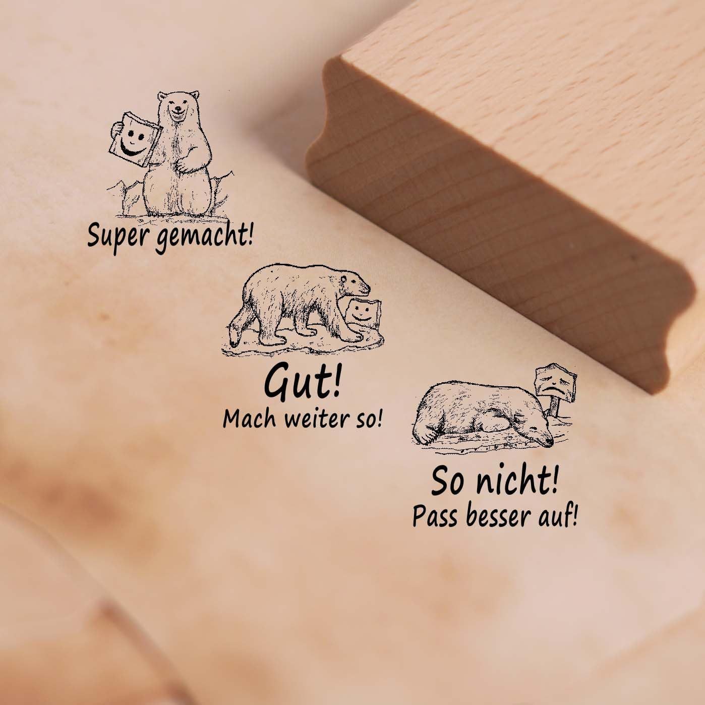 Dekolando Stempel Lehrerstempel Eisbär im Set 3 Motivstempel Eisbären