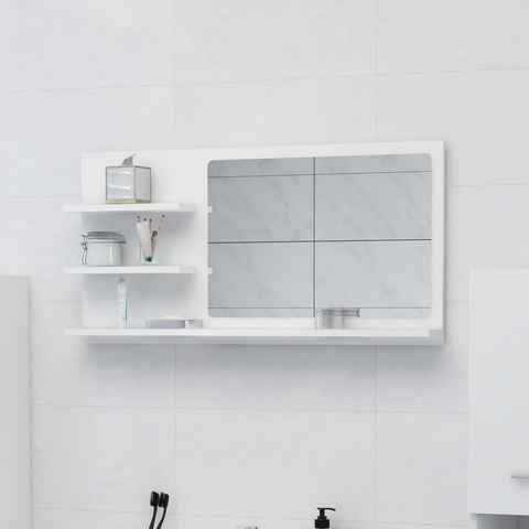 möbelando Badspiegel Friedensau (B/H/T: 90x45x10 cm), aus Spanplatte, Acryl in Weiß