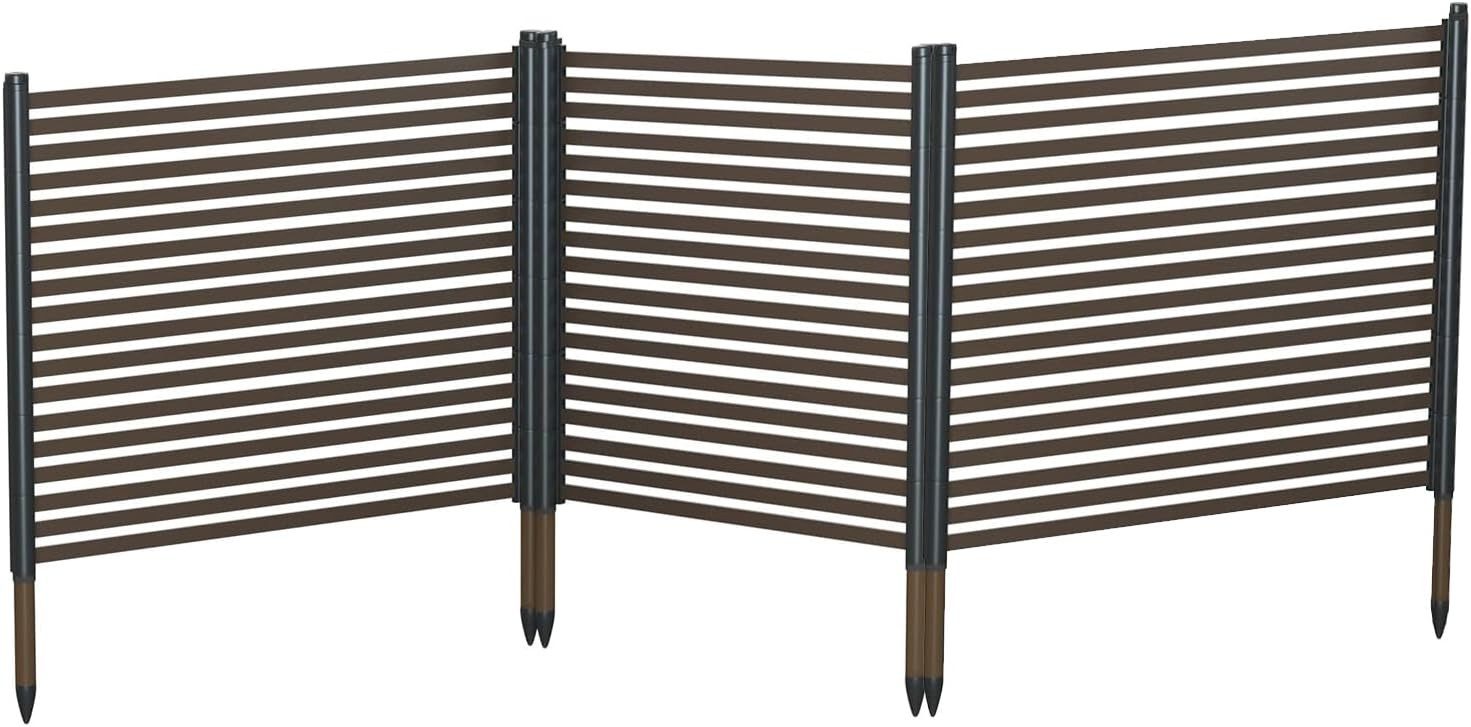 GarveeMore Gartenzaun 3 Stück Sichtschutzzaun, Freistehender dekorativer Zaun 270*124cm