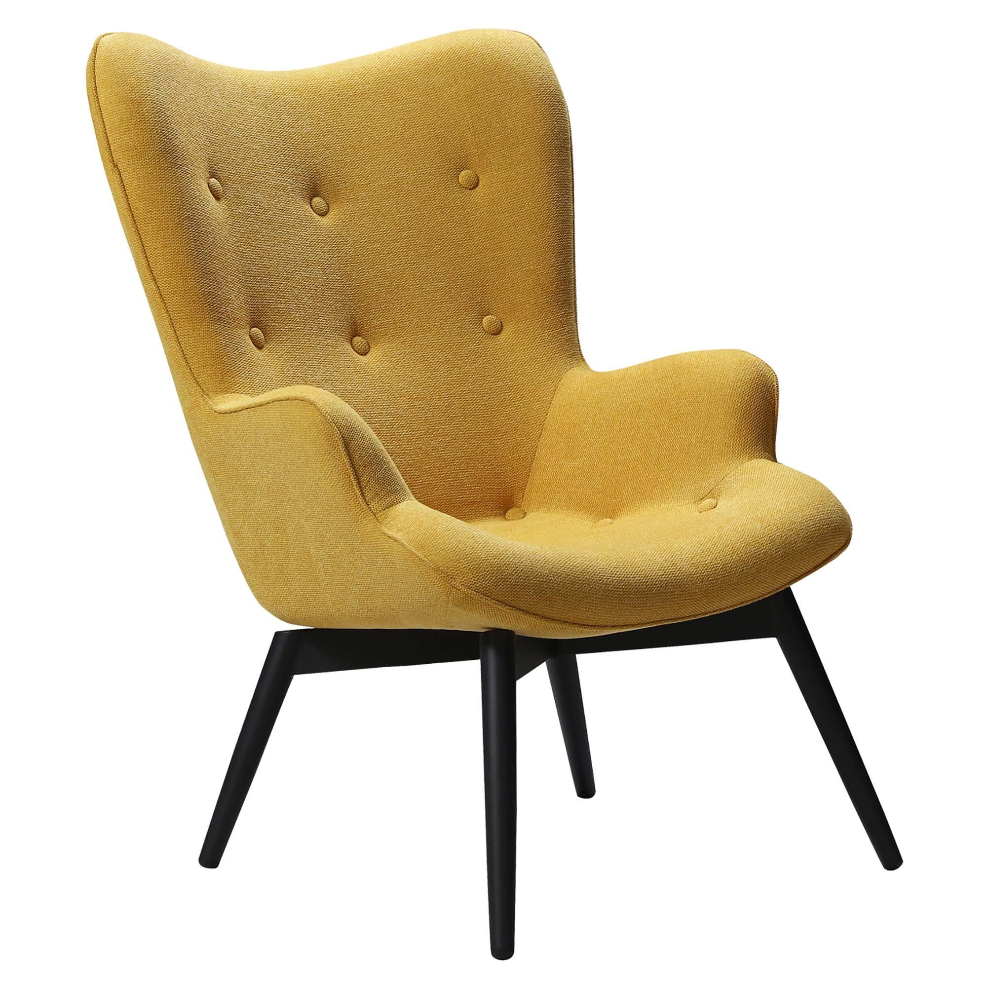 GMD Living Sessel HELSINKI (1-St), Relax-Sessel im skandinavischen Design gelb