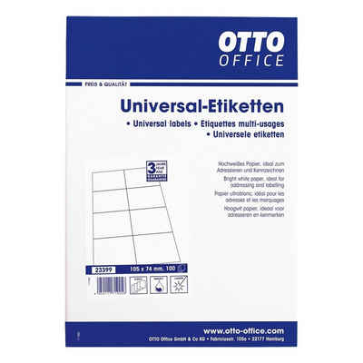 Otto Office Etiketten Standard, 800 Stück, Adresse Päckchen (105x74 mm), selbstklebend