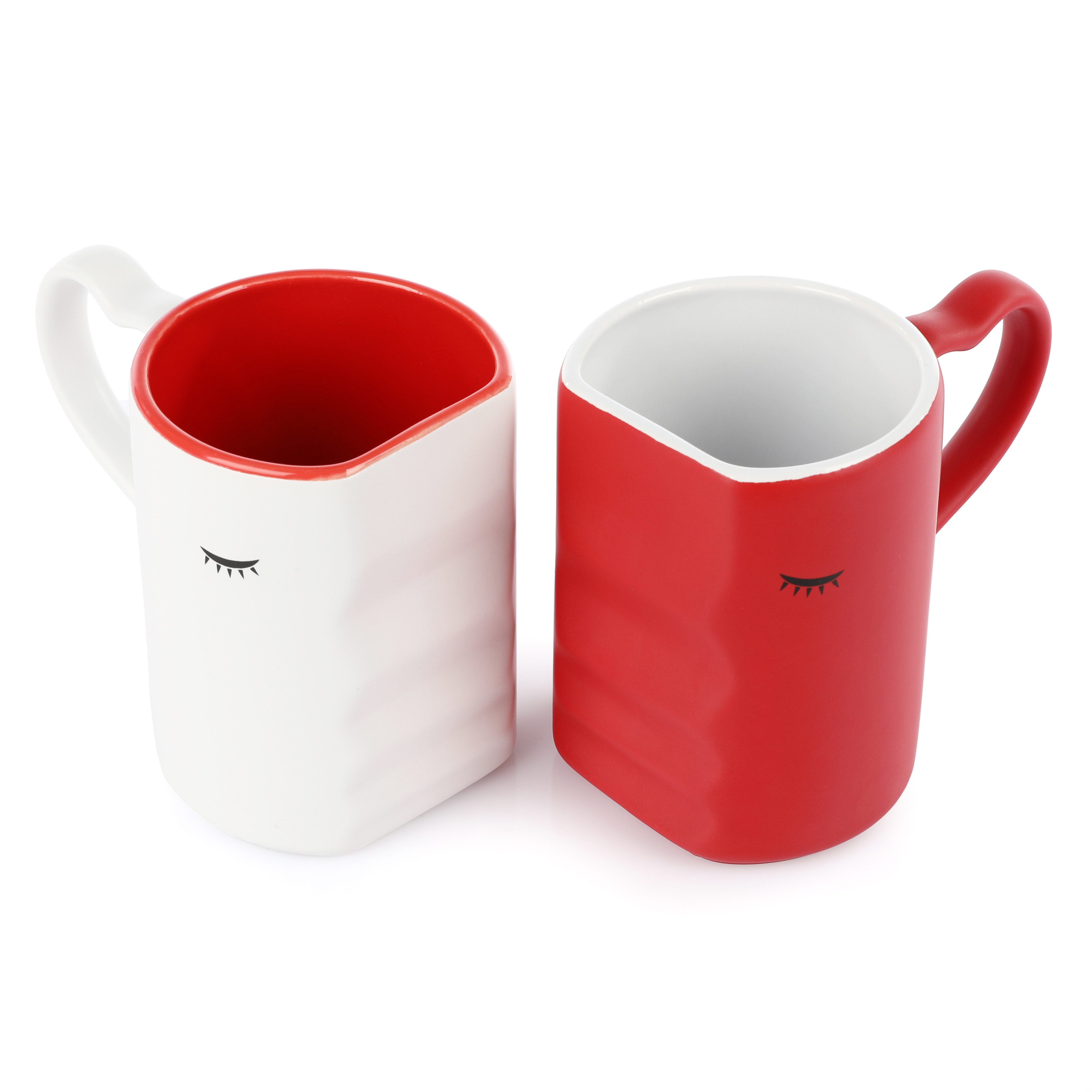 FunX Becher Küssende Tassen Kaffeebecher Geschenk Set, 2er Set – Bild 4 von 5