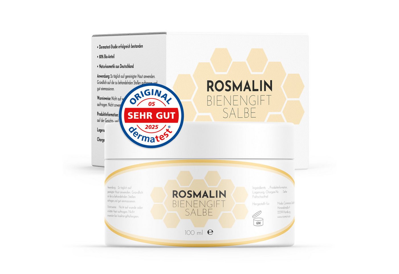 Rosmalin Körpercreme Bienengiftsalbe - Effektive Bienengift Creme - Bienengift Salbe, 1-tlg.