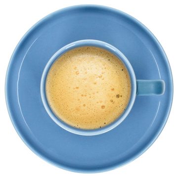 Ritzenhoff & Breker Tasse Ritzenhoff 6er Set Jasper Kaffeetassen mit Untertassen Ozeanblau, Steingut