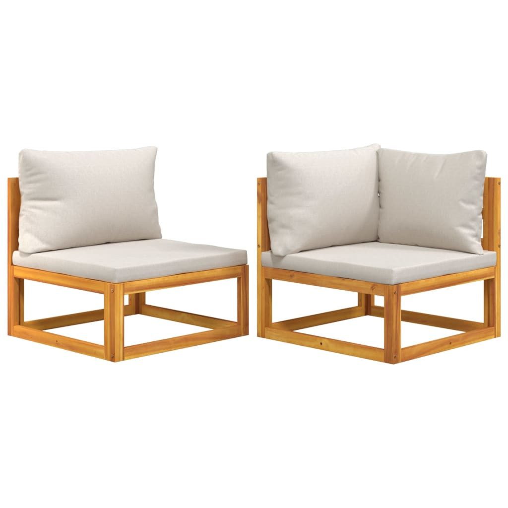 vidaXL Sofaelement 2-tlg. Garten-Sofa-Set mit Kissen Massivholz (1 St)