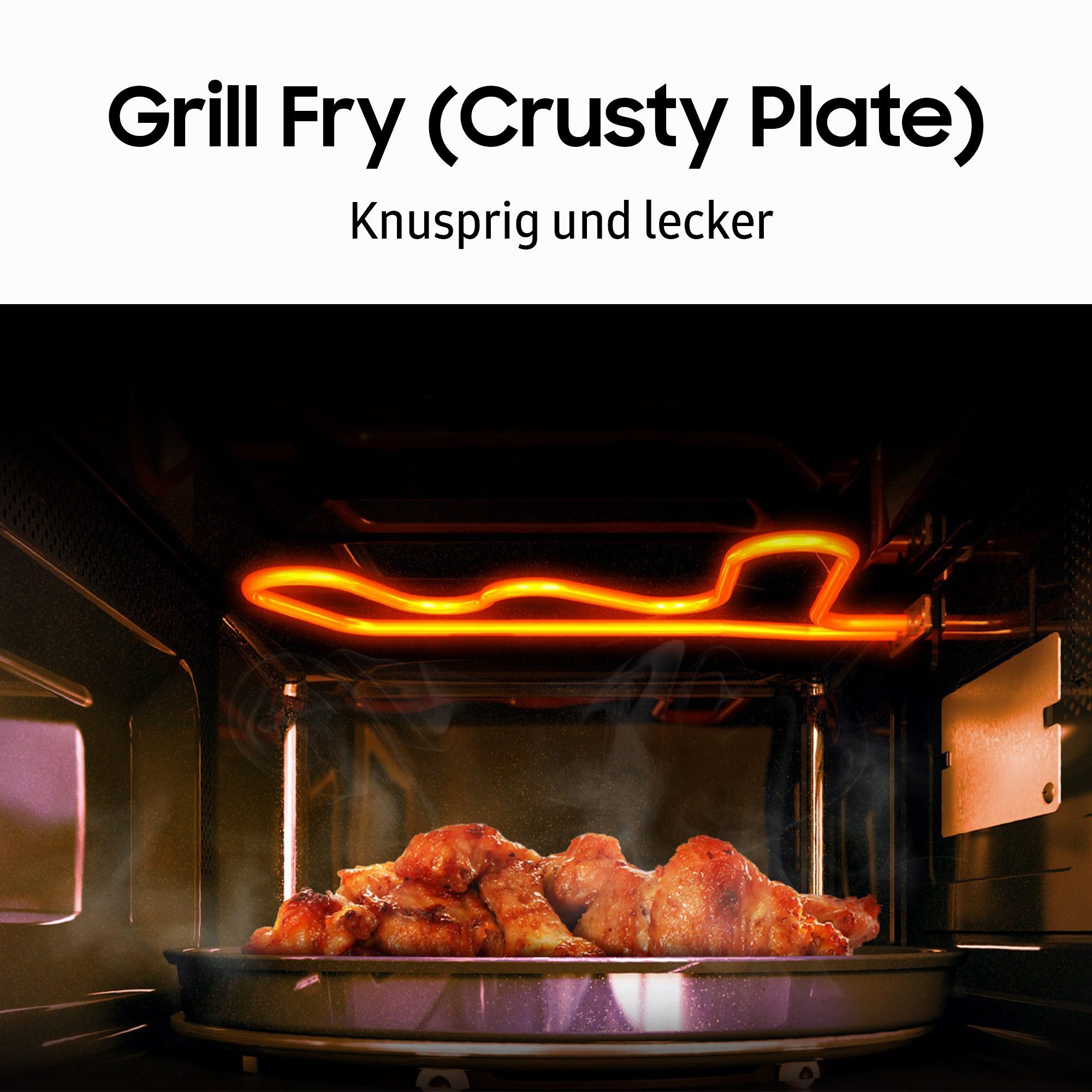 Samsung Mikrowelle MG20A7013CB/EG, Grill, Mikrowelle, 20 l, Garen, Backen & Grillen mit pflegeleichten Keramik-Emaille Innenraum – Bild 5 von 5