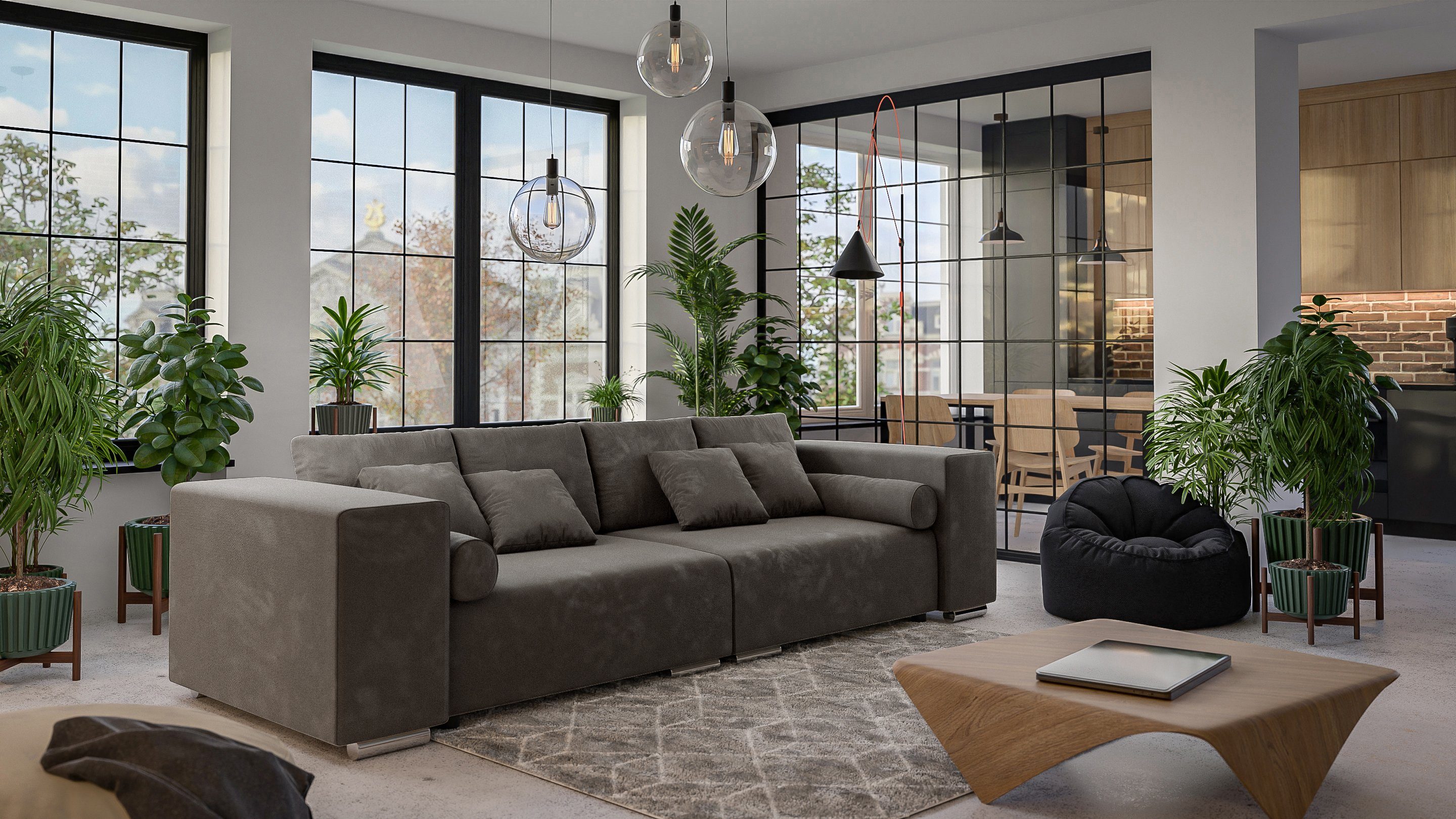 S-Style Möbel Big-Sofa Cork mit Schlaffunktion günstig online kaufen