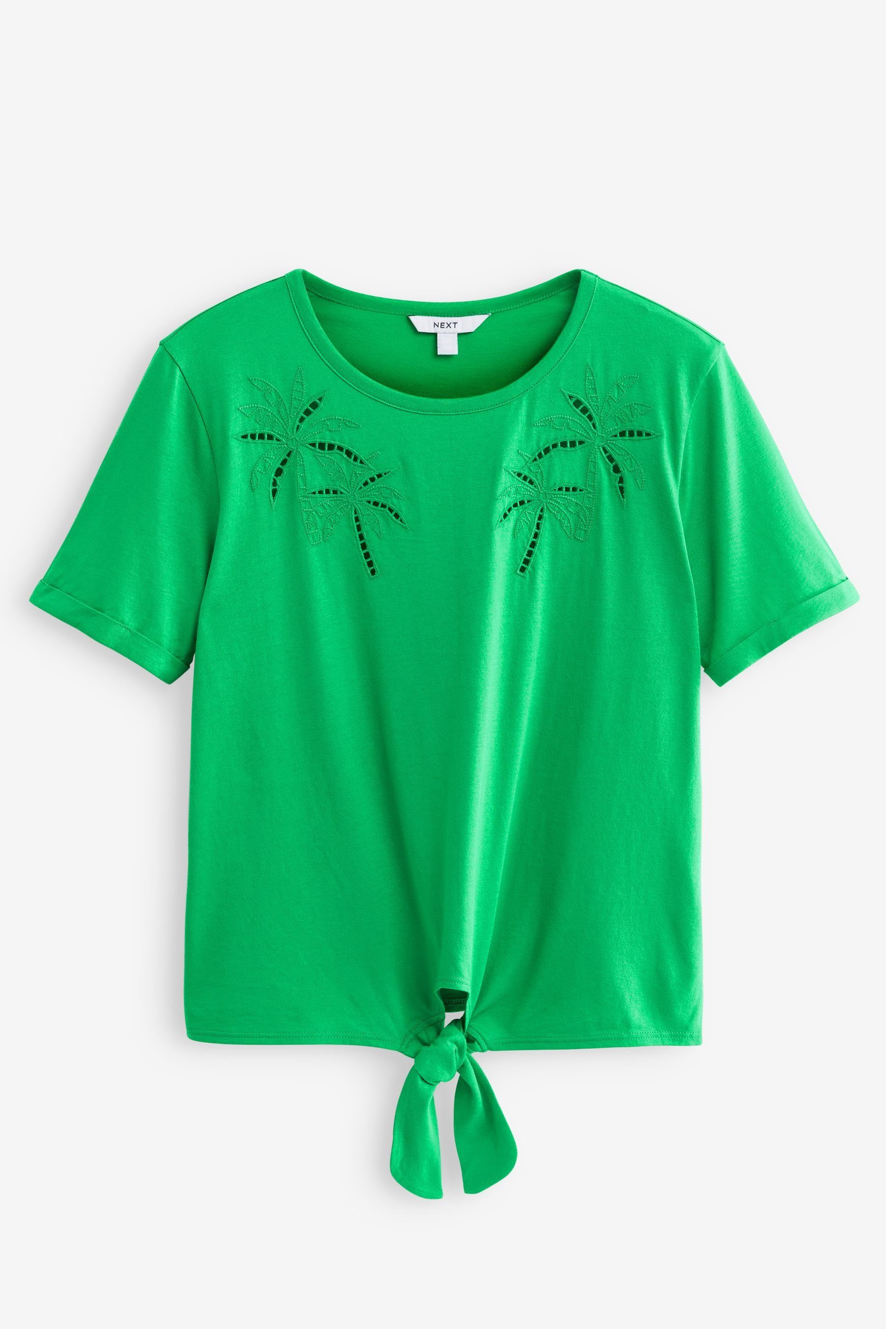 Next T-Shirt Oberteil Palmendetail mit vorne (1-tlg) und Bindedetail