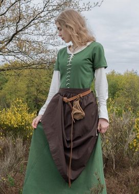 Battle Merchant Ritter-Kostüm Kurzärmelige Cotehardie Mittelalter Kleid Ava grün L