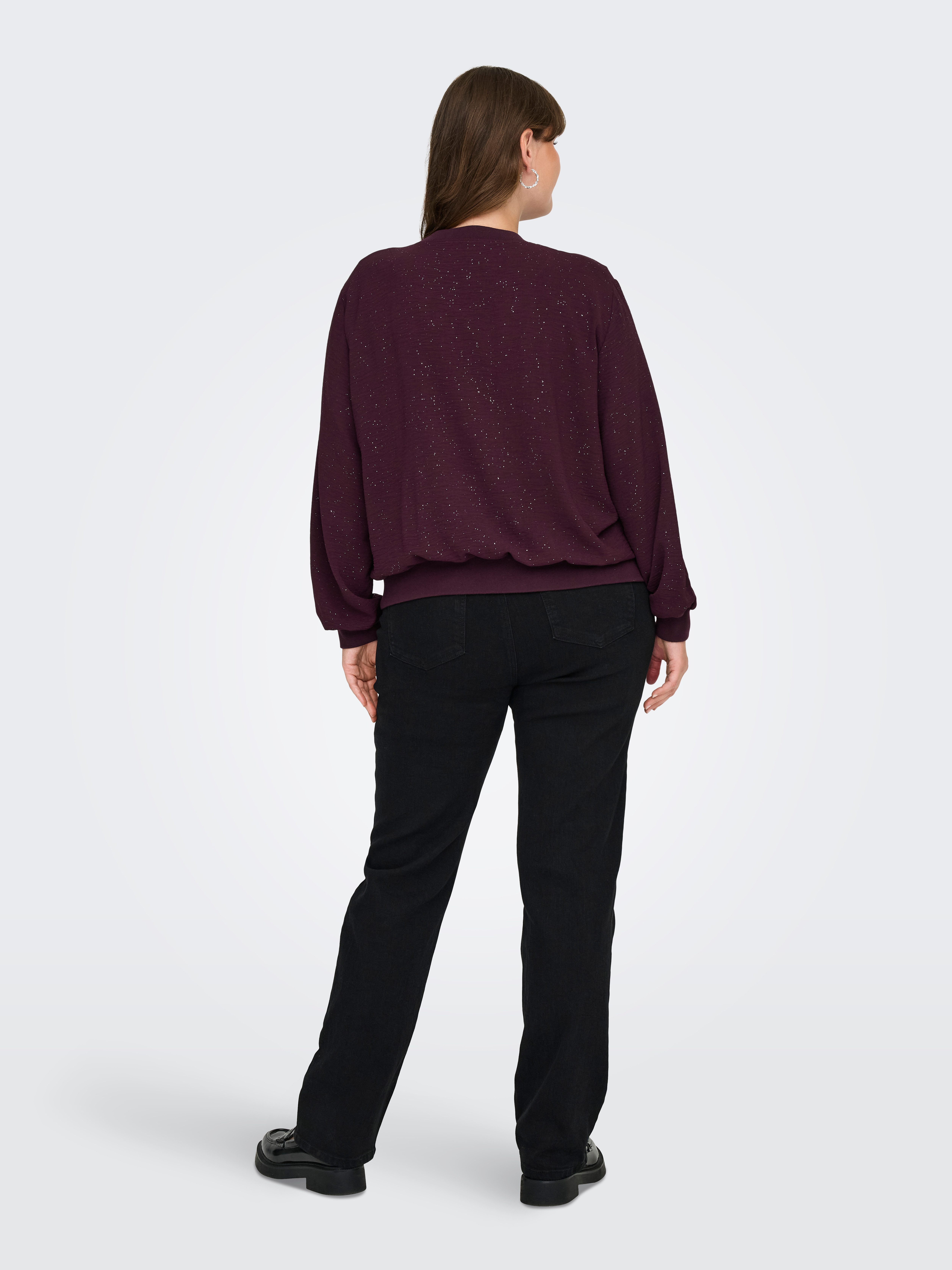 ONLY CARMAKOMA Blouson CARJOSEE METTA LIFE LS BOMBER WVN mit Glitzer Effekt