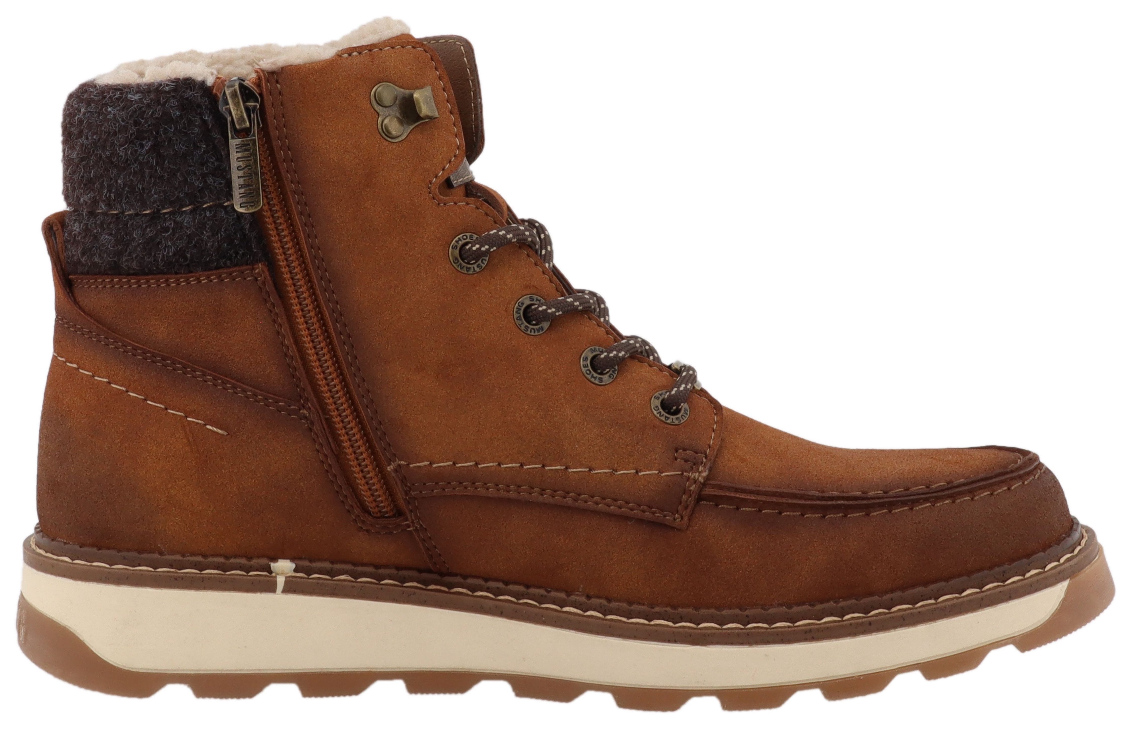 Mustang Shoes Elio Winterstiefelette Schnürstiefelette, Winterstiefelette mit Warmfutter