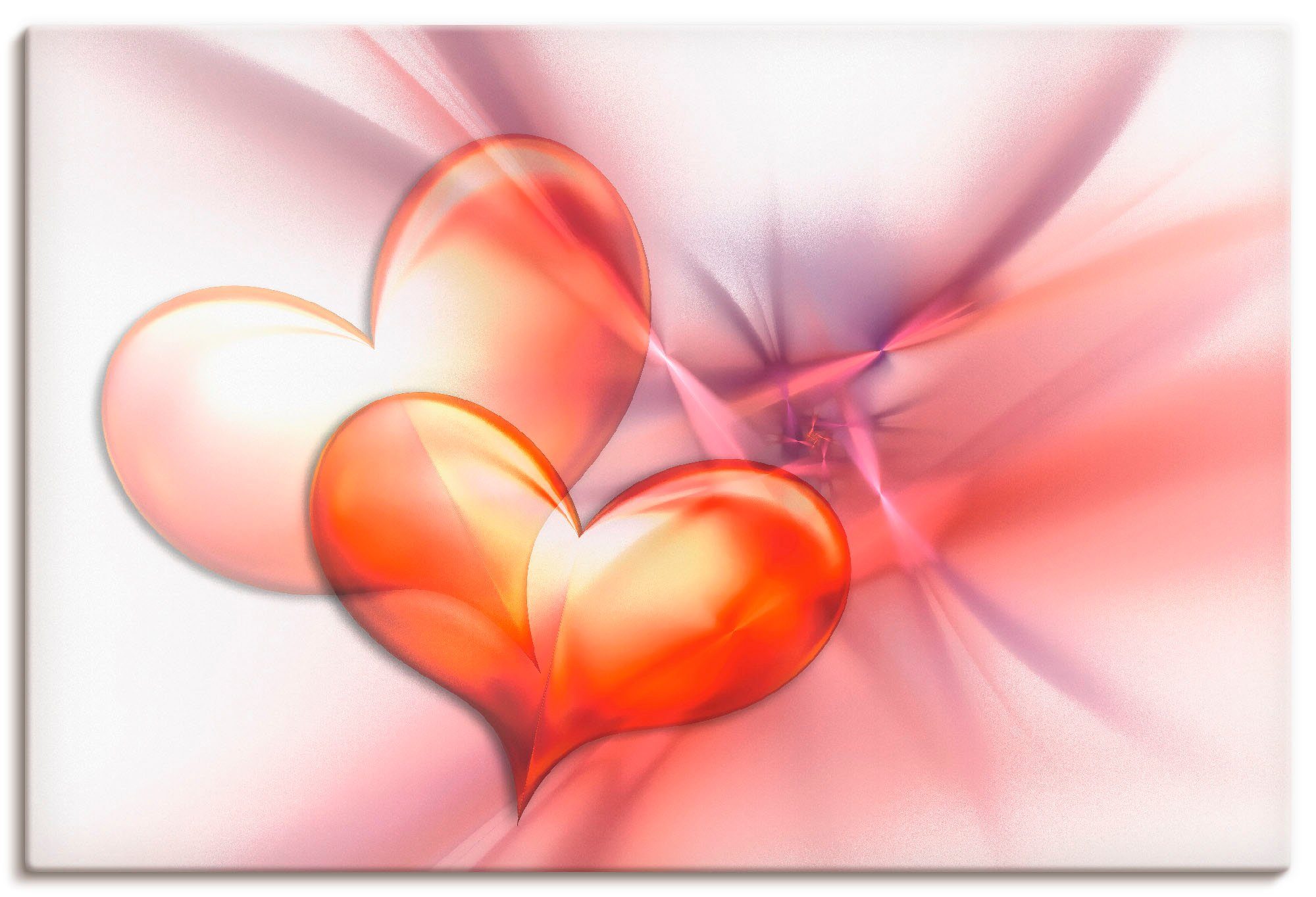 in Alubild, versch. St), Leinwandbild, Glück, (1 Artland Wandaufkleber Größen Wandbild Herzen als Poster oder höchste Das