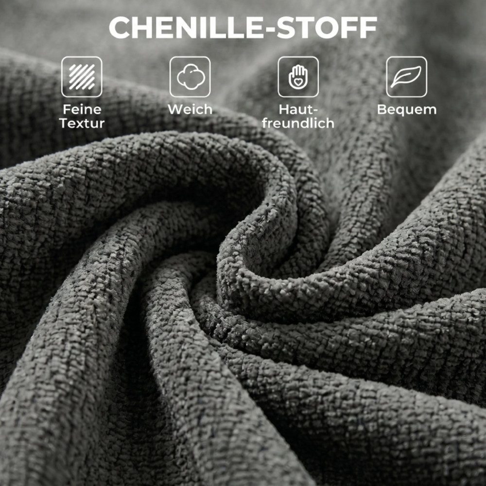 MODFU Sessel 2in1 Cloud Schlafsessel Grau Chenille Bodensessel (1-St., Sitzliege für Wohnzimmer, Lesen und Entspannung), Klappbarer Bodenstuhl mit dickem Stützkissen