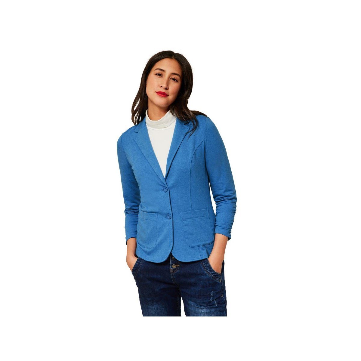 blau regular (1-tlg) fit lapis ONE Strickjacke melange STREET blue