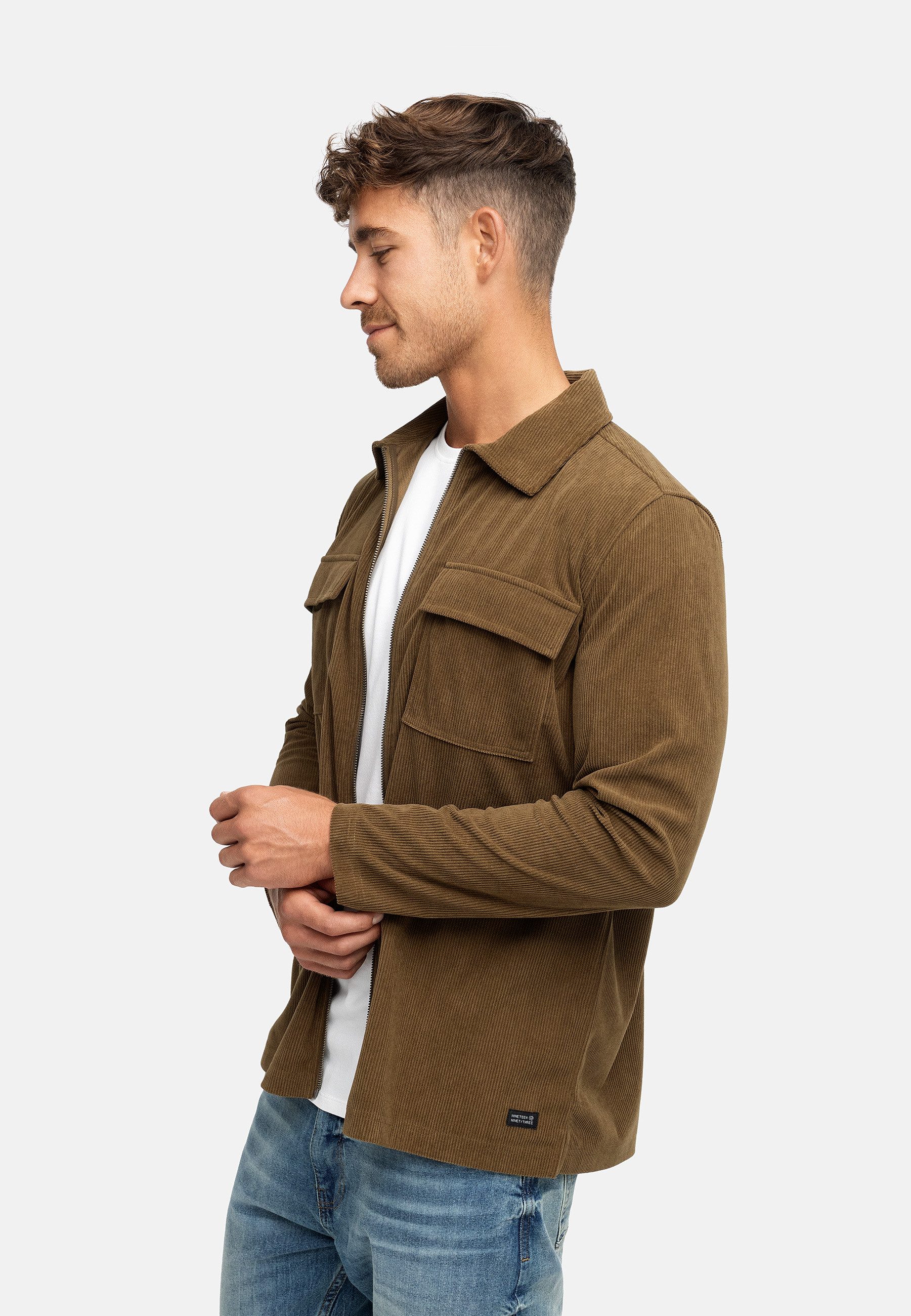INDICODE Langarmhemd Herren INNemoto Zip Herrenhemd Langarm Leichtes Zip-Hemd mit Brusttaschen – Bild 3 von 5