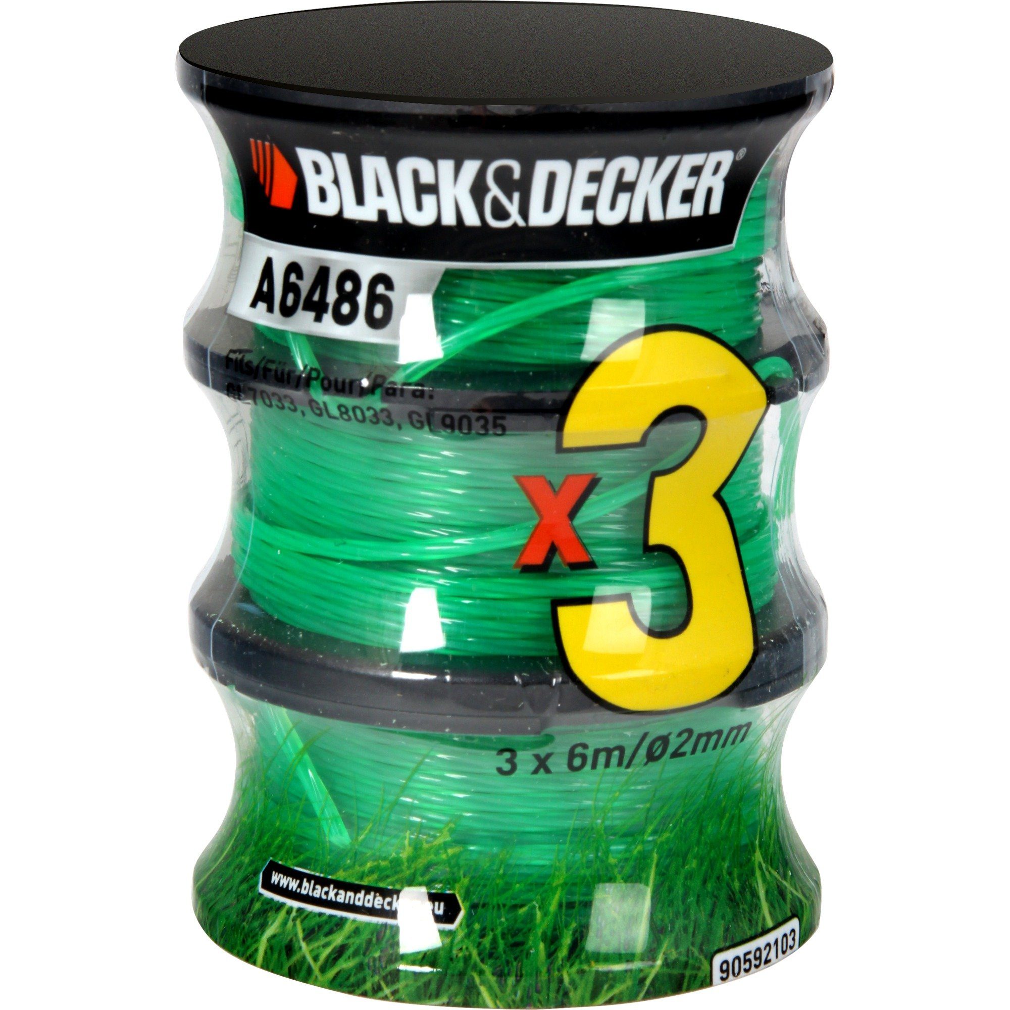 Black + Decker Elektro-Rasentrimmer BLACK+DECKER Fadenspule Reflex A6486, Mäh-Faden