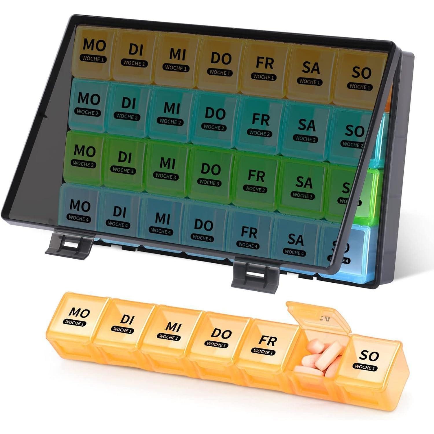 Opret Pillendose Tablettenbox 7 Tage Große Fächer Monat Pillendose Medikamentenbox