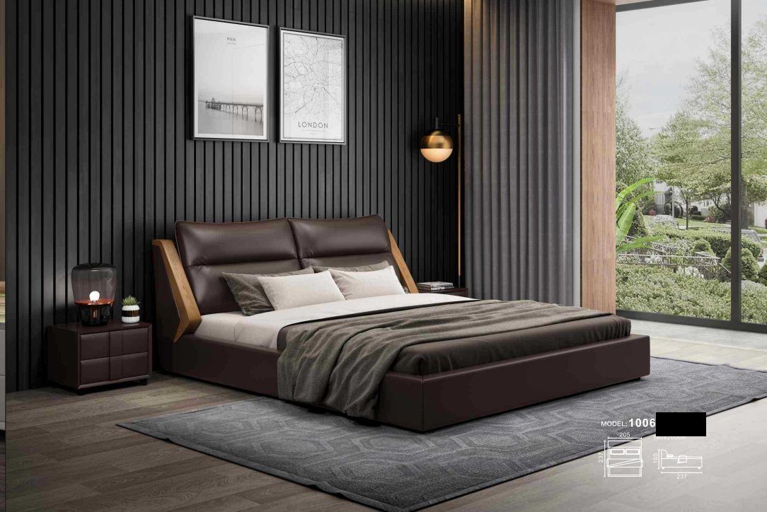 JVmoebel Bett, Bett Polster Design Luxus Doppel Hotel Betten Ehe 180x200cm