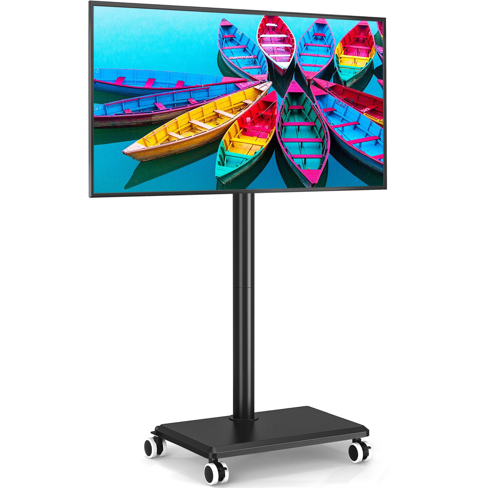 5Rcom TV-Ständer mit Rollen und Holzablage Geeignet für Fernseher von 27 bis 55 Zoll, (bis 55 Zoll, 1-tlg., Mobiler TV-Ständer trägt bis zu 40 kg Maximale)