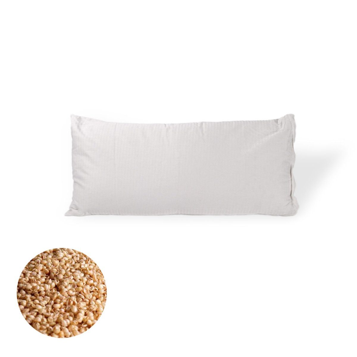 speltex Naturfaserkopfkissen mit staubfreier + waschbarer Füllung, Füllung: Hirse (Bio), Bezug: Baumwolle (Bio), Seitenschläfer, Rückenschläfer, Füllung variabel