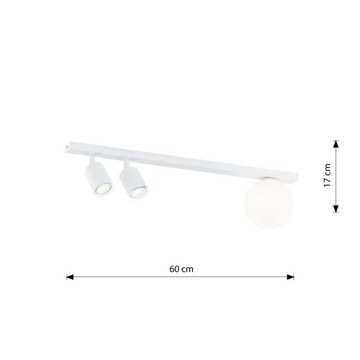 Licht-Erlebnisse Deckenstrahler PAULA, ohne Leuchtmittel, Metall Glas GU10 verstellbar Weiß 2-flammig Modern