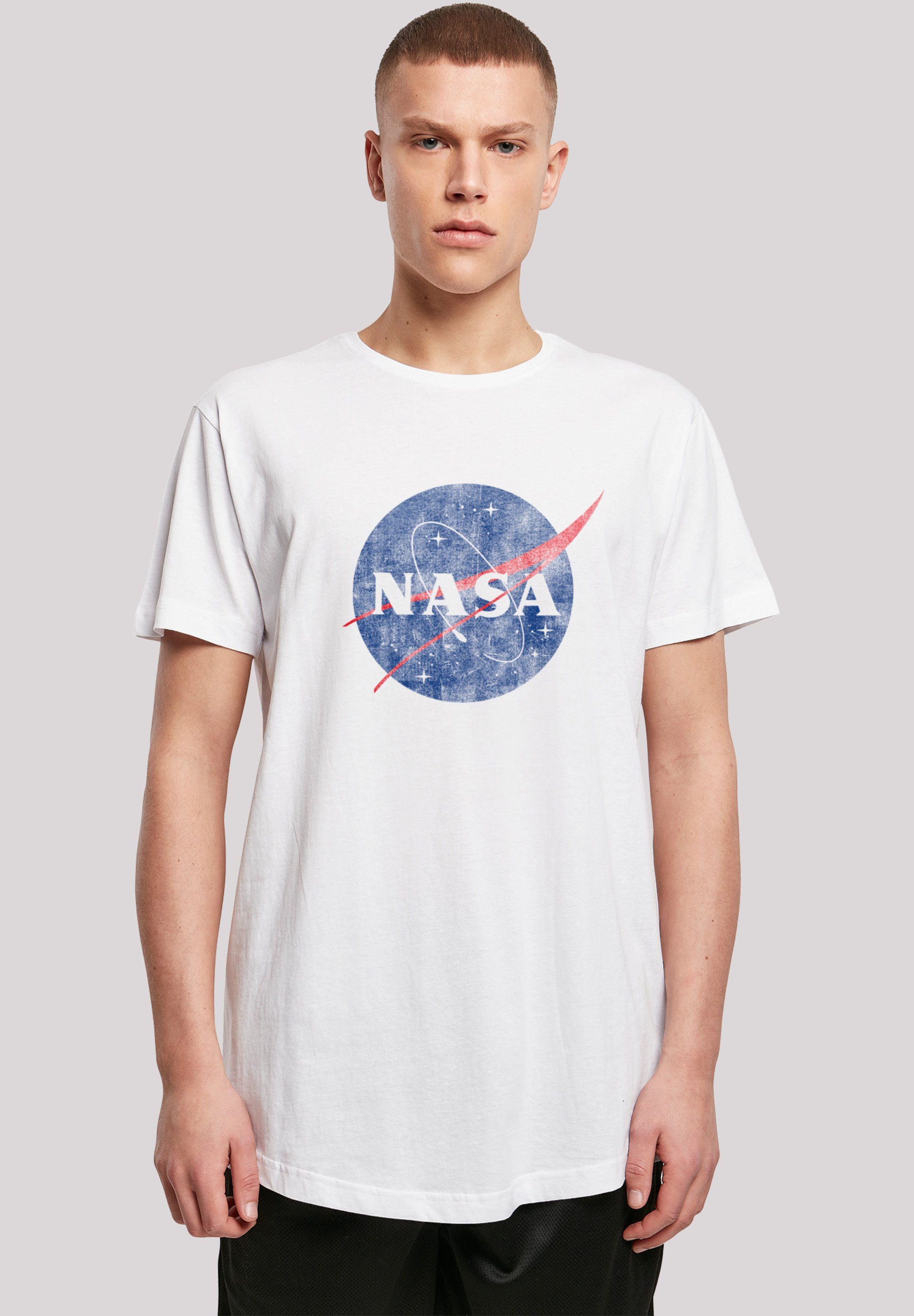 F4NT4STIC T-Shirt Long Cut T-Shirt 'NASA Classic Insignia Logo Distressed'  Print