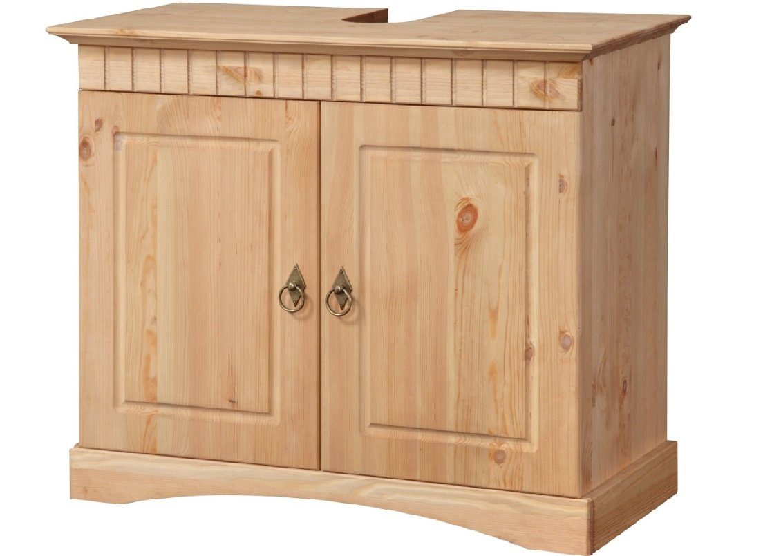 Clever-Moebel Badmöbel-Set 6 tlg Badmöbel Set aus Kiefernholz gelaugt, 6tlg. Badmöbelset