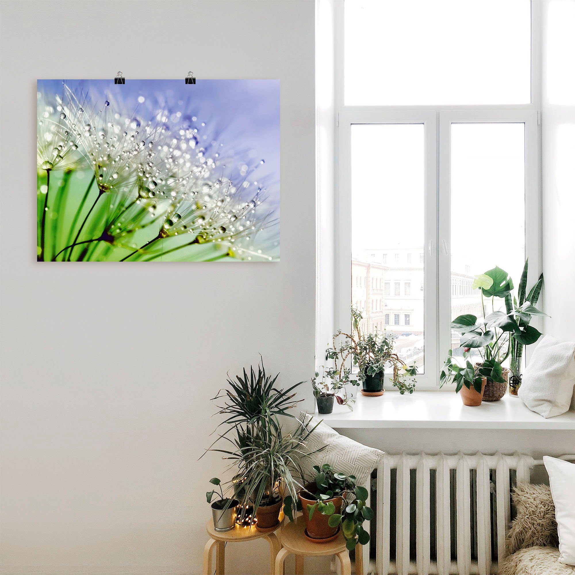 Artland Wandbild Glitzernde Pusteblume III, Blumen (1 St), als Leinwandbild, Poster in verschied. Größen