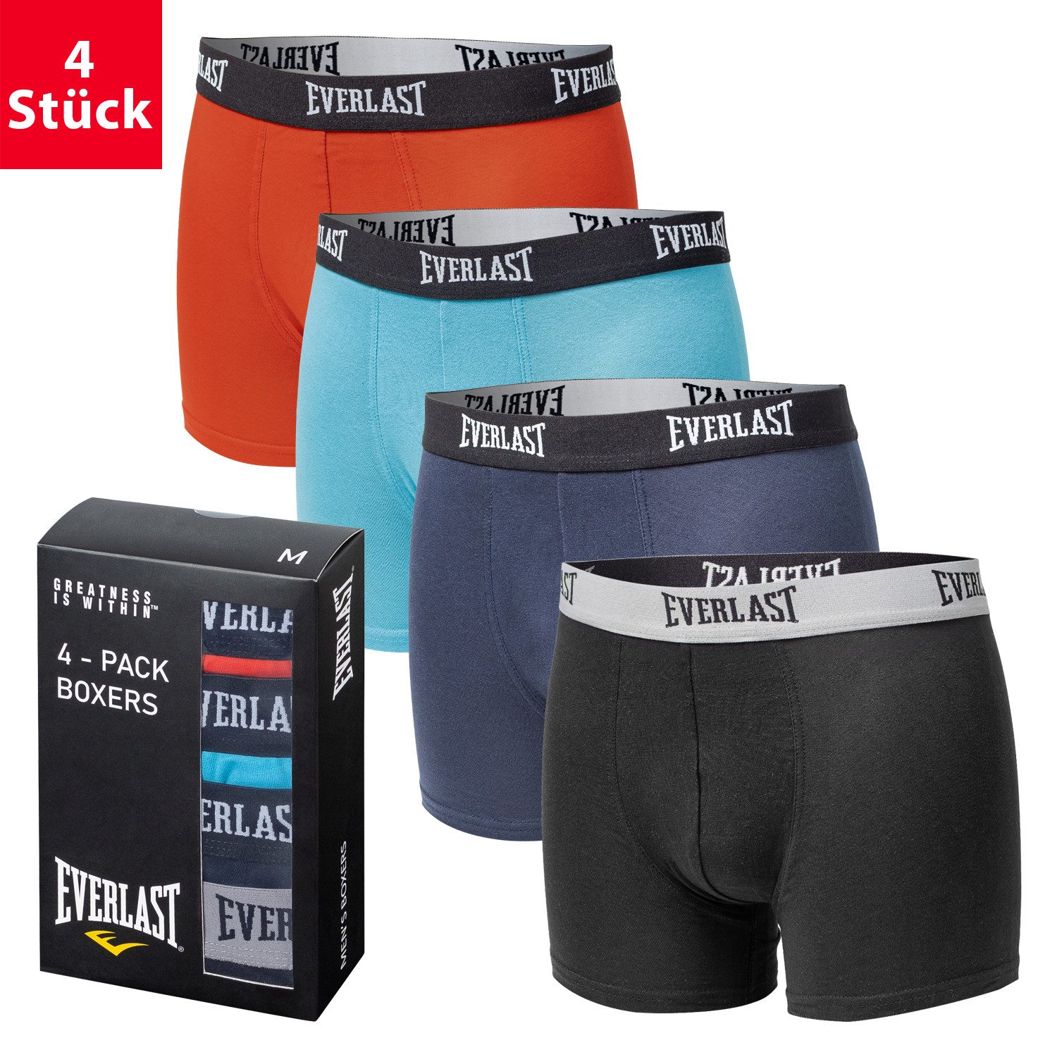 Everlast Boxershorts Herren Unterhosen 4er Pack aus Baumwolle