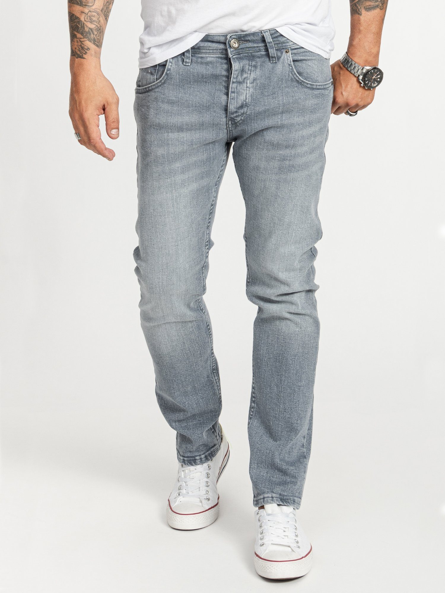 Rock Creek Regular-fit-Jeans Herren Jeans Stonewashed günstig online kaufen