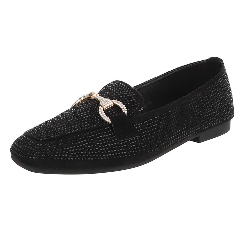 Ital-Design Loafers mit Glitzerdetails für Damen – Eleganter Komfort Slippe günstig online kaufen