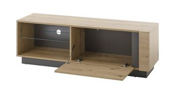 Furn.Design Lowboard Louna (TV Unterschrank in Eiche Artisan mit Graphit grau, 138 x 46 cm), mit Push-Open-Funktion