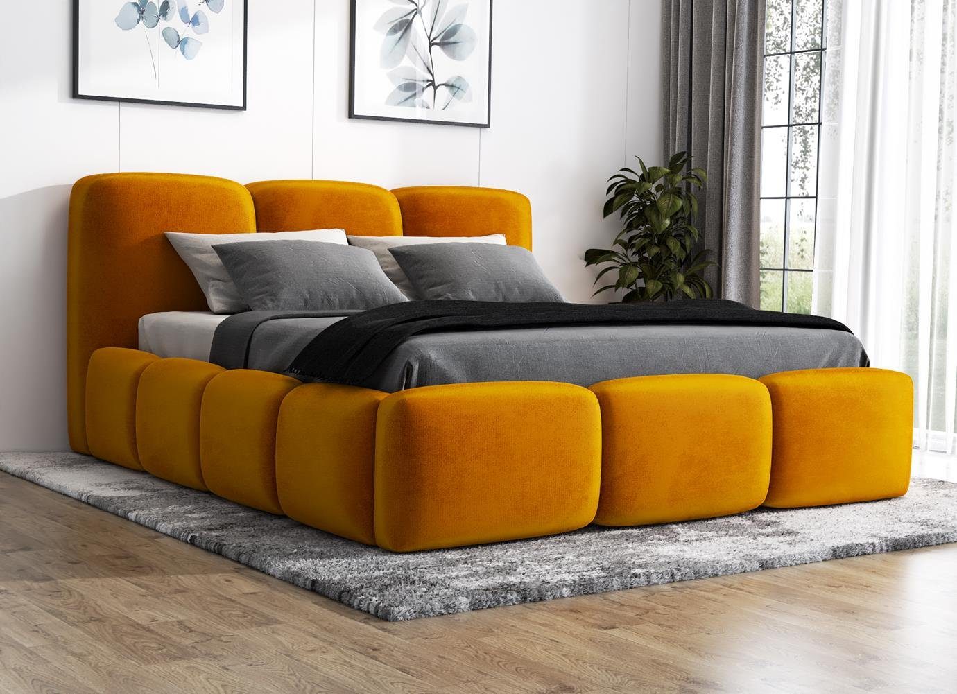 A&J MöbelLand GmbH Polsterbett STAR-OM mit Bettkasten und Lattenrost (Bett günstig online kaufen