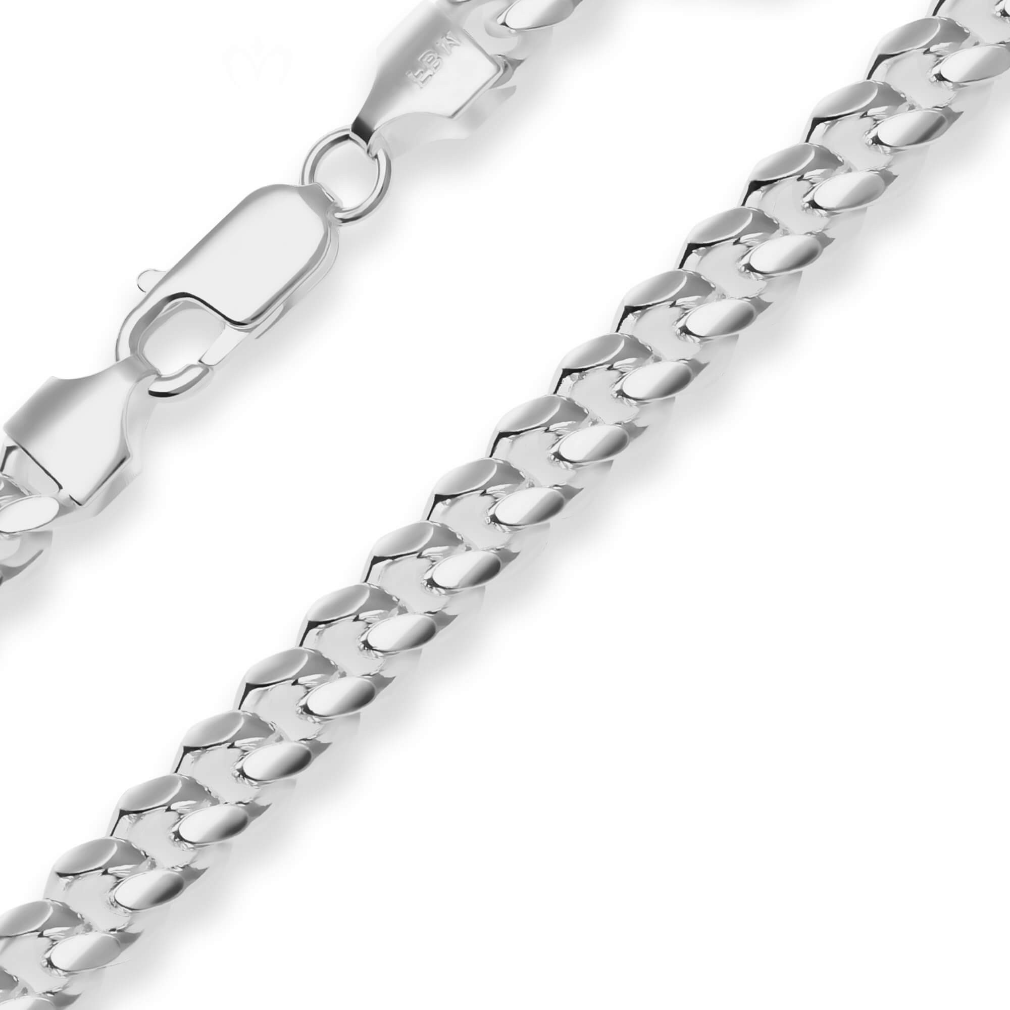 Schmuck Krone Panzerarmband 6,1mm Armband Panzerkette oval aus 925 Silber 21cm, Silber 925