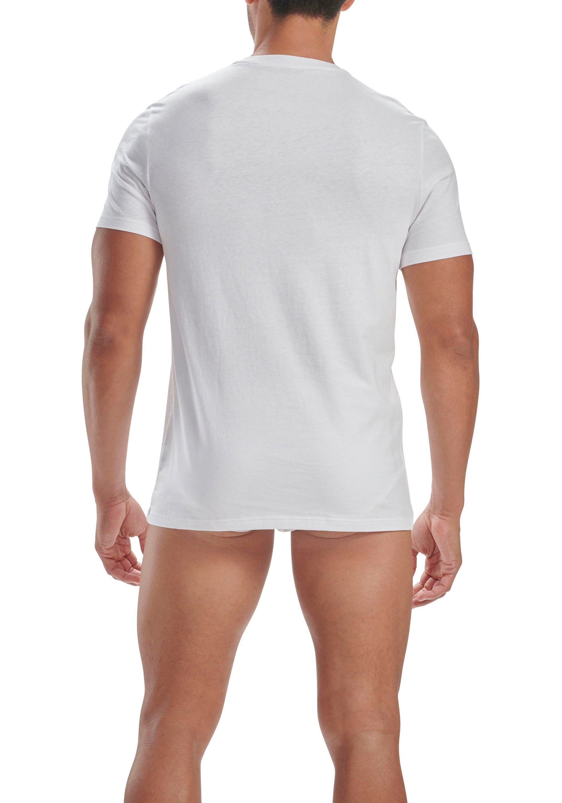 weiss (2er-Pack) 4 T-Shirt Unterhemd adidas V-Neck Stretch flexiblem Sportswear mit Way