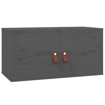 vidaXL Regal Wandschränke 2 Stk Grau 60x30x30 cm Massivholz Kiefer Hängeschrank Low