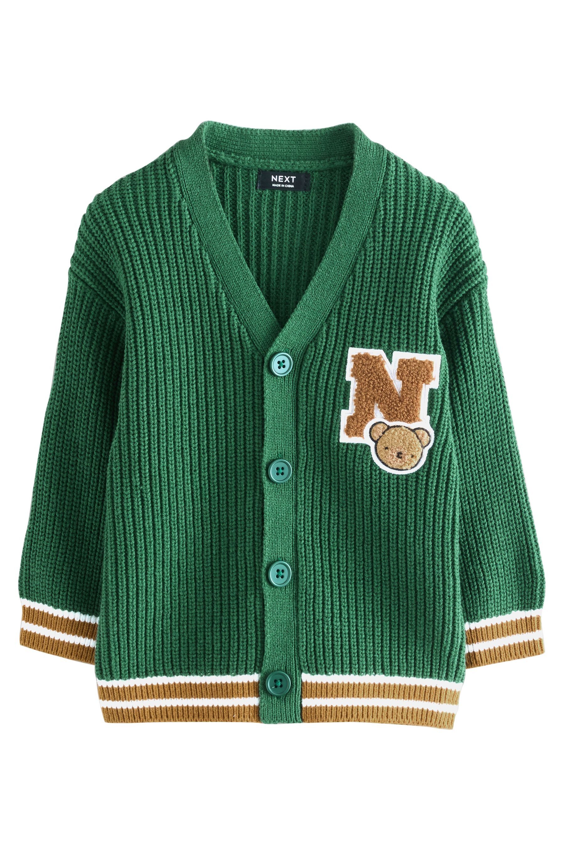 Next Strickjacke Strickjacke aus 100 % Baumwolle mit Figuren (1-tlg)