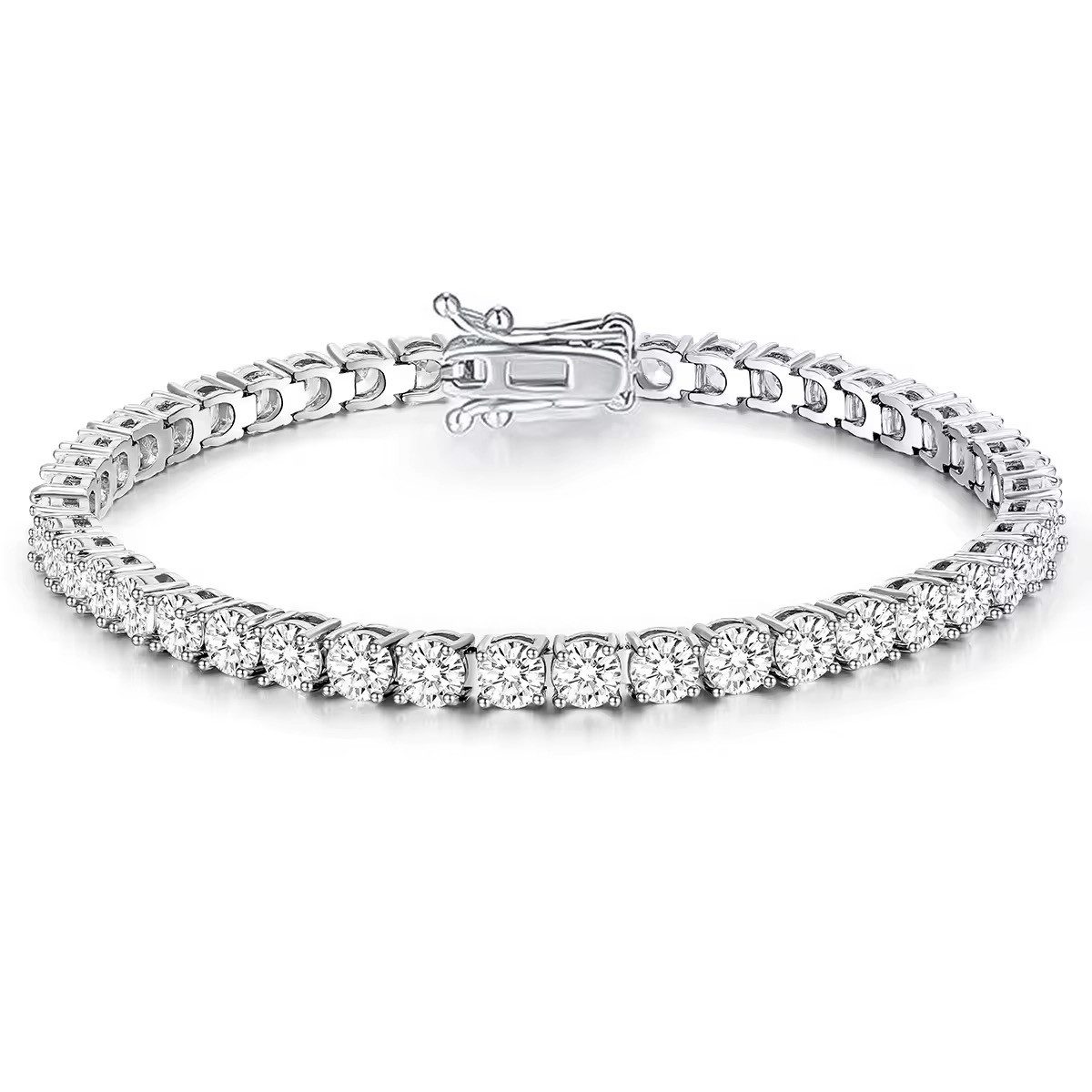 ROUGEMONT Tennisarmband Funkelndes Damen Tennisarmband mit Doppelverschluß 19cm Länge