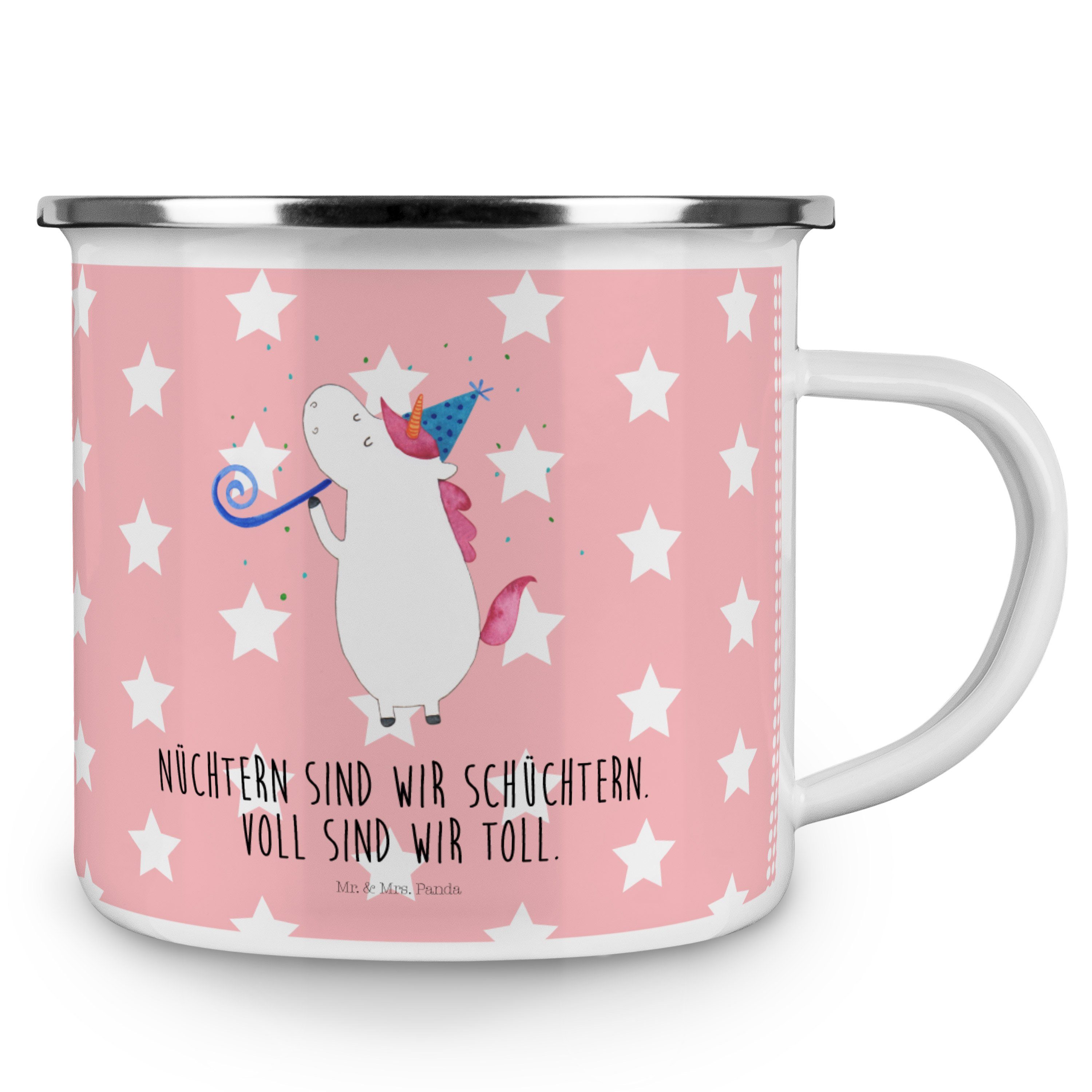 - Einhörner, Rot Emaille Becher Einhorn - Blechtasse, Geschenk, Mr. Panda Pastell Kaffee Party Mrs. &