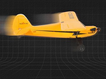 efaso RC-Flugzeug A505 J3-CUB Ferngesteuertes Flugzeug 4-Kanal - 6-Achsen-Gyroskop, 3D-Looping Funktion / bruchsicheres EPP-Material / starker Motor