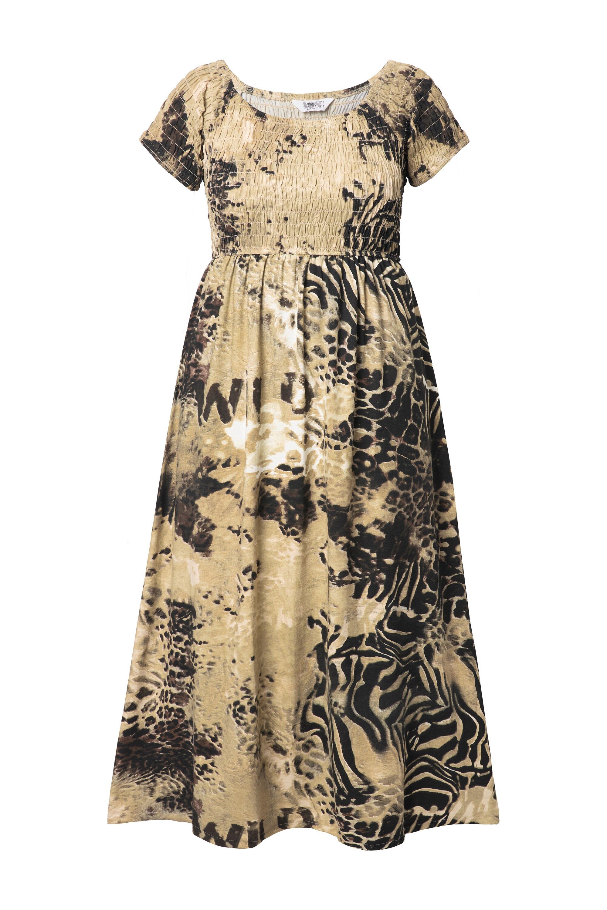 Angel of Style Maxikleid Maxikleid A-Line Jersey Leo gesmokte Büste günstig online kaufen