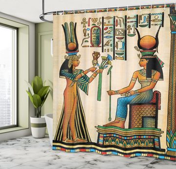 Abakuhaus Duschvorhang Moderner Digitaldruck mit 12 Haken auf Stoff Wasser Resistent Breite 175 cm, Höhe 180 cm, ägyptisch Altägyptischen Papyrus