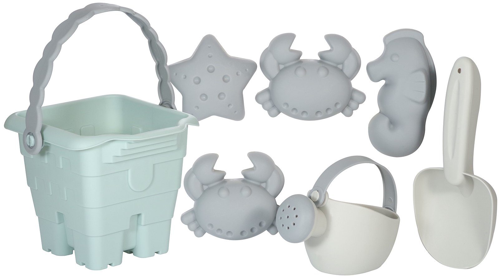 KINDSGUT Sandform-Set, (Set, 7-er Set), Sand-Spielzeug, Schippe, Förmchen, Tilda, Sandkasten, Outdoor, draußen