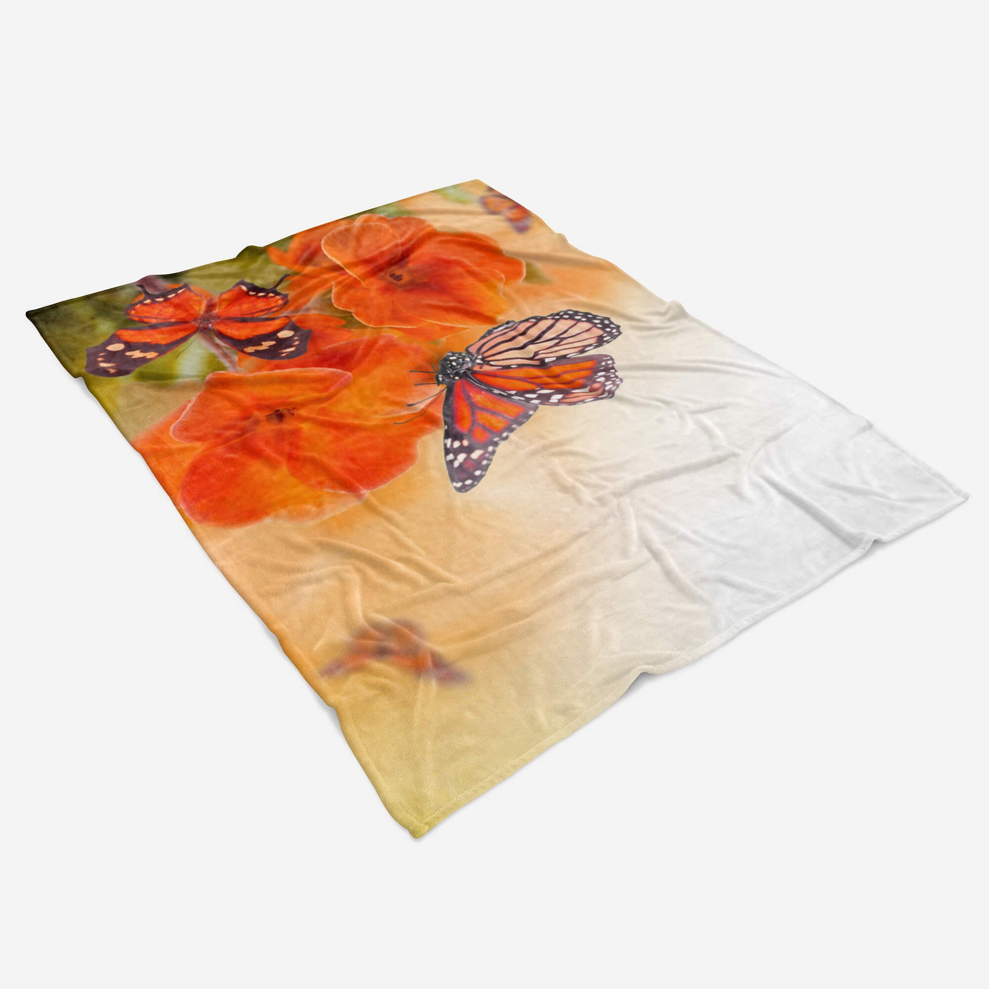 Kuscheldecke Art Baumwolle-Polyester-Mix Sinus Handtücher (1-St), Strandhandtuch Handtuch mit Saunatuch Frü, Handtuch Schmetterlinge Tiermotiv