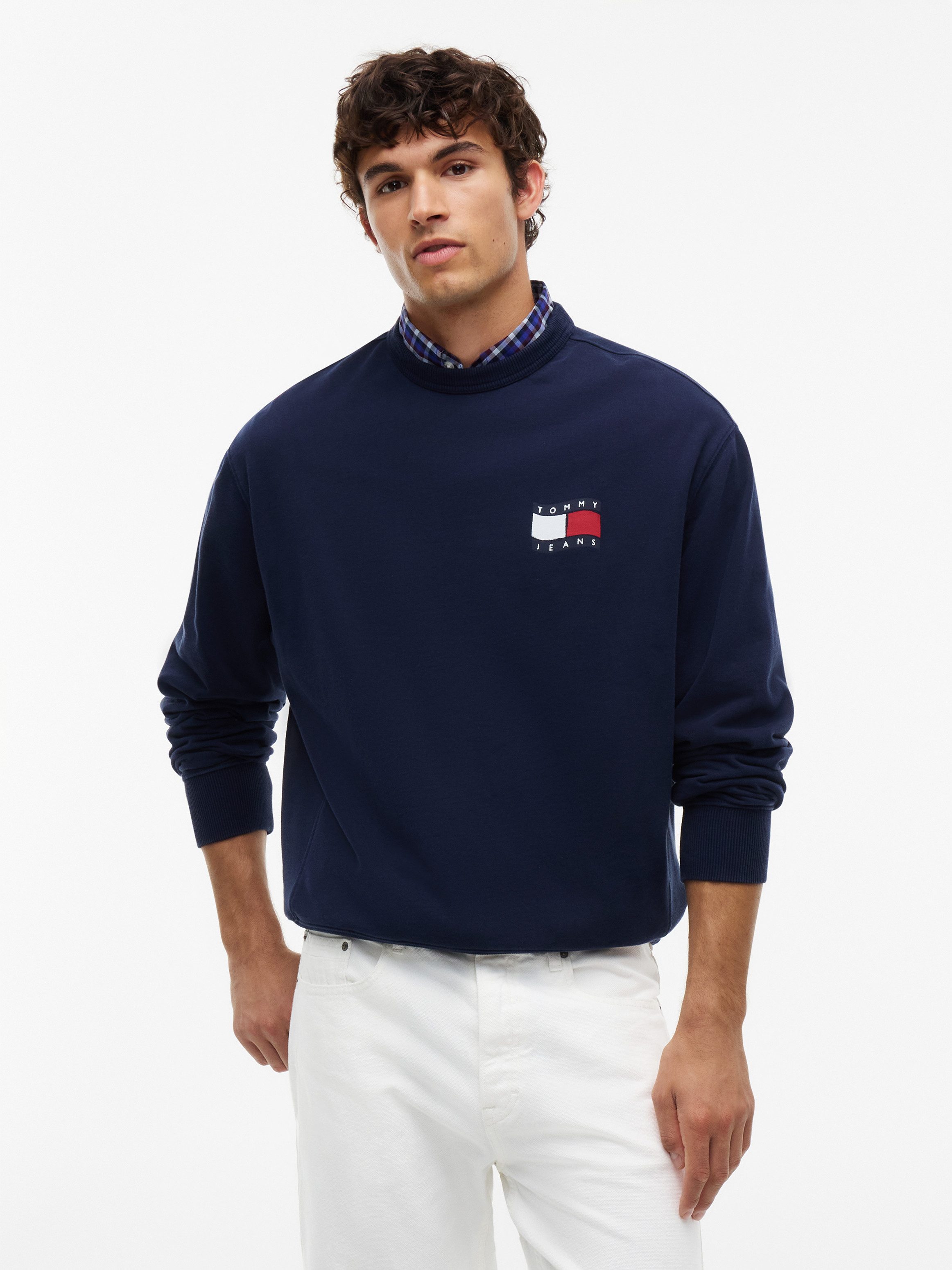 Tommy Jeans Sweatshirt RELAX WAVY FLAG SWEATSHIRT Relaxed fit mit Rundhalsausschnitt