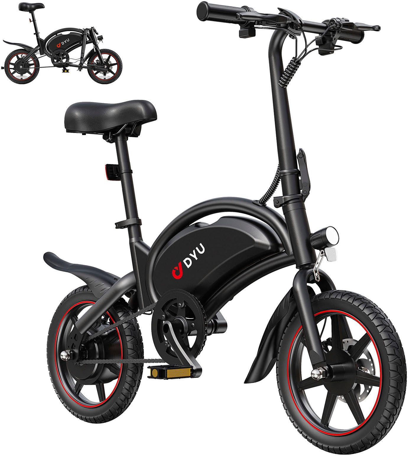 DYU E-Bike Cityrad DYU D3S, Mittelmotor, 360 Wh, (Packung)