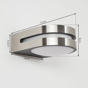 hofstein Außen-Wandleuchte »Vairo« LED Außenwandlampe aus Metall in chrom u. weißen Kunststoff, 3000 Kelvin, Außenleuchte mit Up & Down Effekt, LED 600 Lumen, IP54