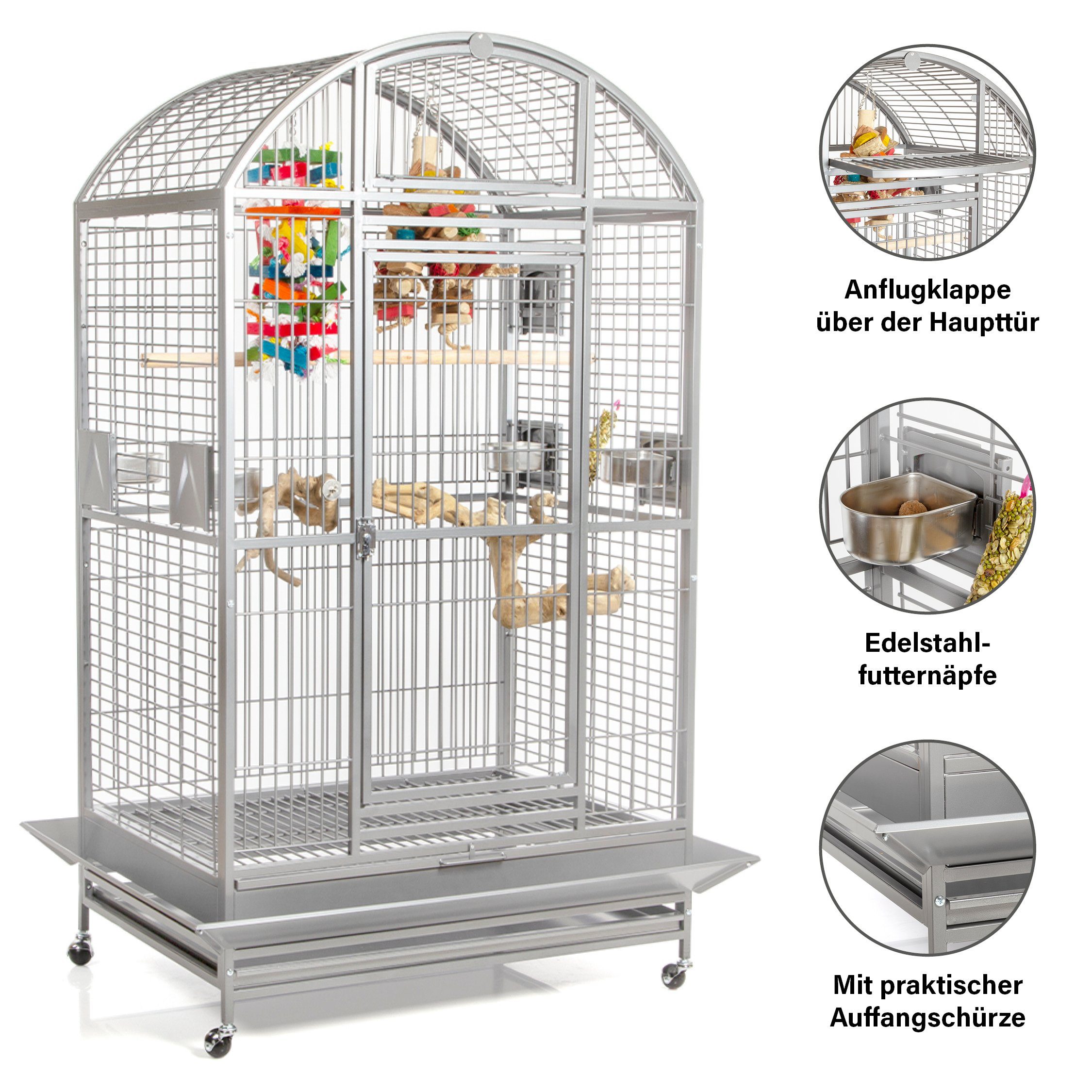 Montana Cages Vogelkäfig Castell Nova Dome - Platinum